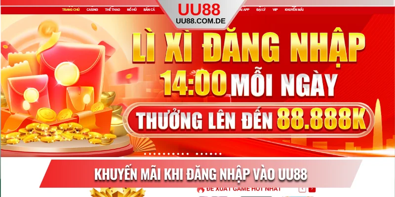 Khuyến mãi khi đăng nhập vào UU88